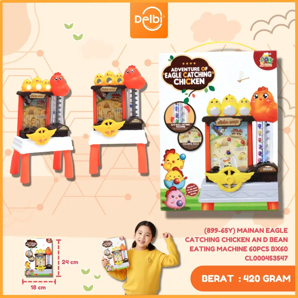 (899-65Y) MAINAN EAGLE CATCHING CHICKEN AN D BEAN EATING MACHINE 60PCS BX60