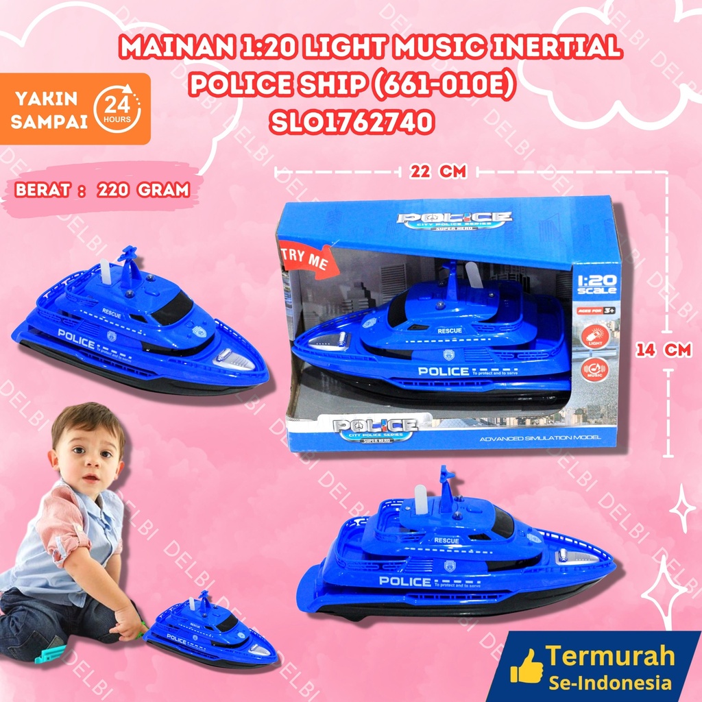 (661-010E) MAINAN 120 LIGHT MUSIC INERTIAL POLICE SHIP 96PCS BX96