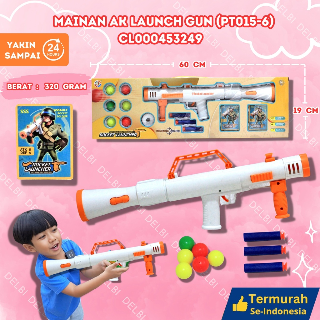 (PT015-6) MAINAN AK LAUNCH GUN 48PCS BX48