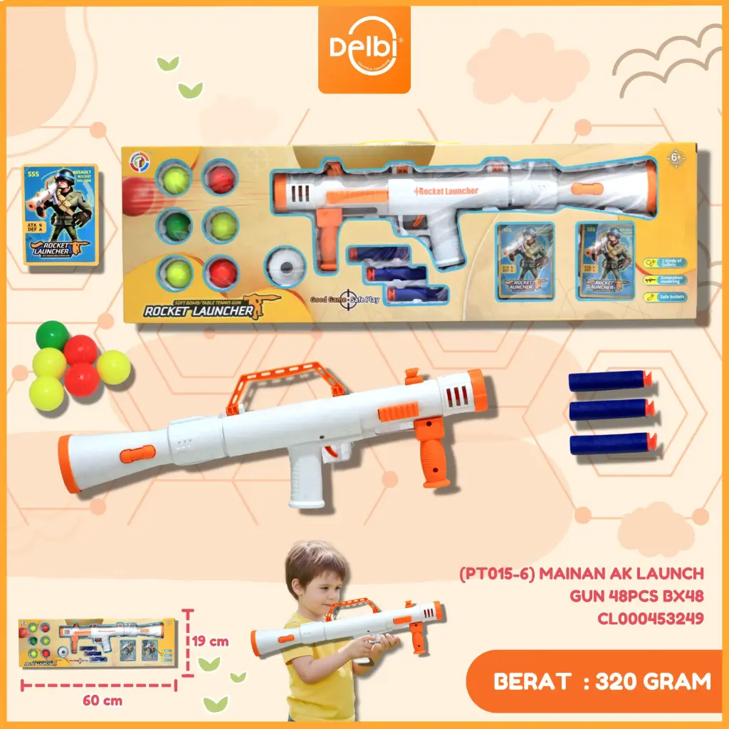 (PT015-6) MAINAN AK LAUNCH GUN 48PCS BX48