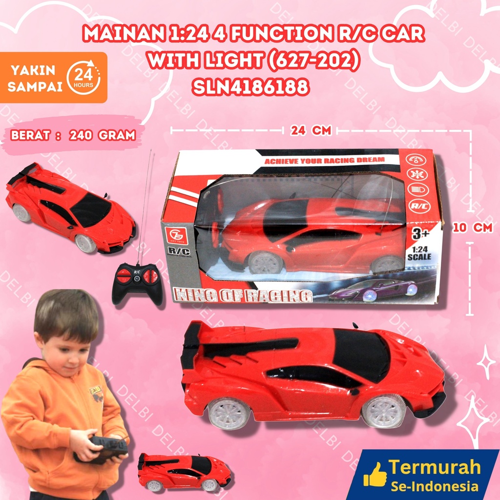 (627-202) MAINAN 124 4 FUNCTION R/C CAR WITH LIGHT (3) 72PCS BX72