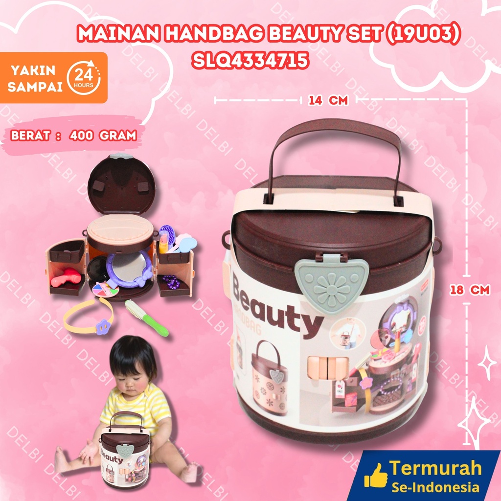 (19U03) MAINAN HANDBAG BEAUTY SET 48PCS KECANTIKAN MAKE UP TAS MAKEUP BX48