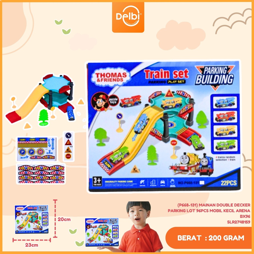 (P668-131) MAINAN DOUBLE DECKER PARKING LOT 96PCS MOBIL KECIL ARENA BX96