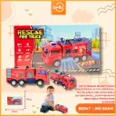 (107-7) MAINAN 3D LIGHT MUSIC PROJECTION ELECTRIC UNIVERSAL WATER SPRAY FIRE TRUCK 96PCS BATERAI MOBIL LAMPU PEMADAM KEBAKARAN PROFESI BX96