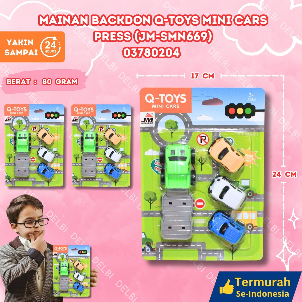 (JM-SMN669) MAINAN BACKDON Q-TOYS MINI CARS PRESS 256PCS MOBIL KECIL SET GANTUNG BX256