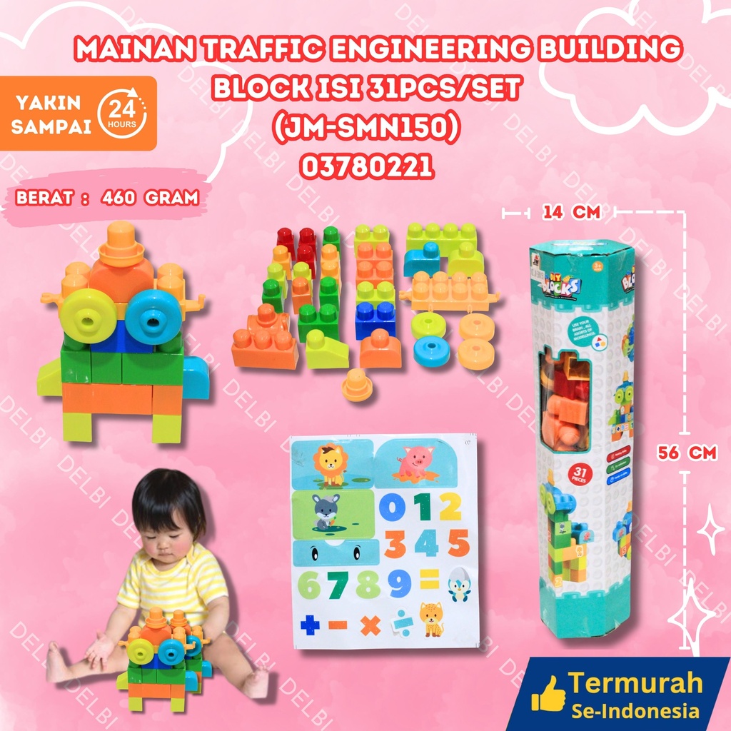 (JM-SMN150) MAINAN TRAFFIC ENGINEERING BUILDING BLOCK ISI 31PCS/SET 36PCS BLOCKS MENYUSUN EDUKASI MERAKIT BX36
