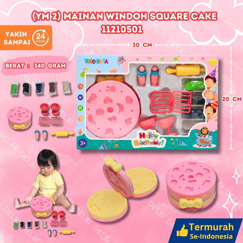 (YM 2) MAINAN WINDOH SQUARE CAKE ISI 56PCS (salin) BX56