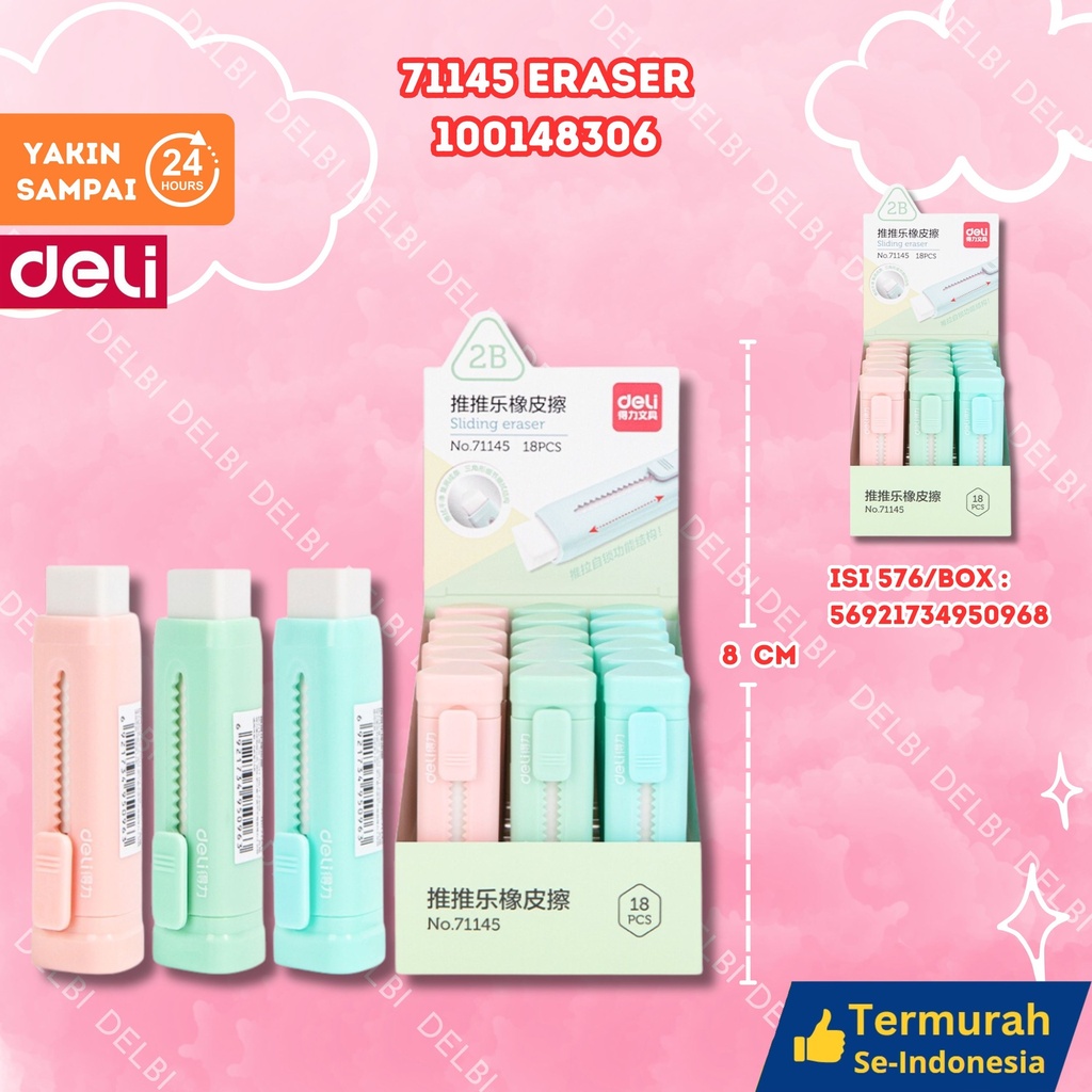 71145 Eraser PENGHAPUS DELI WARNA-WARNI BX576 BX18