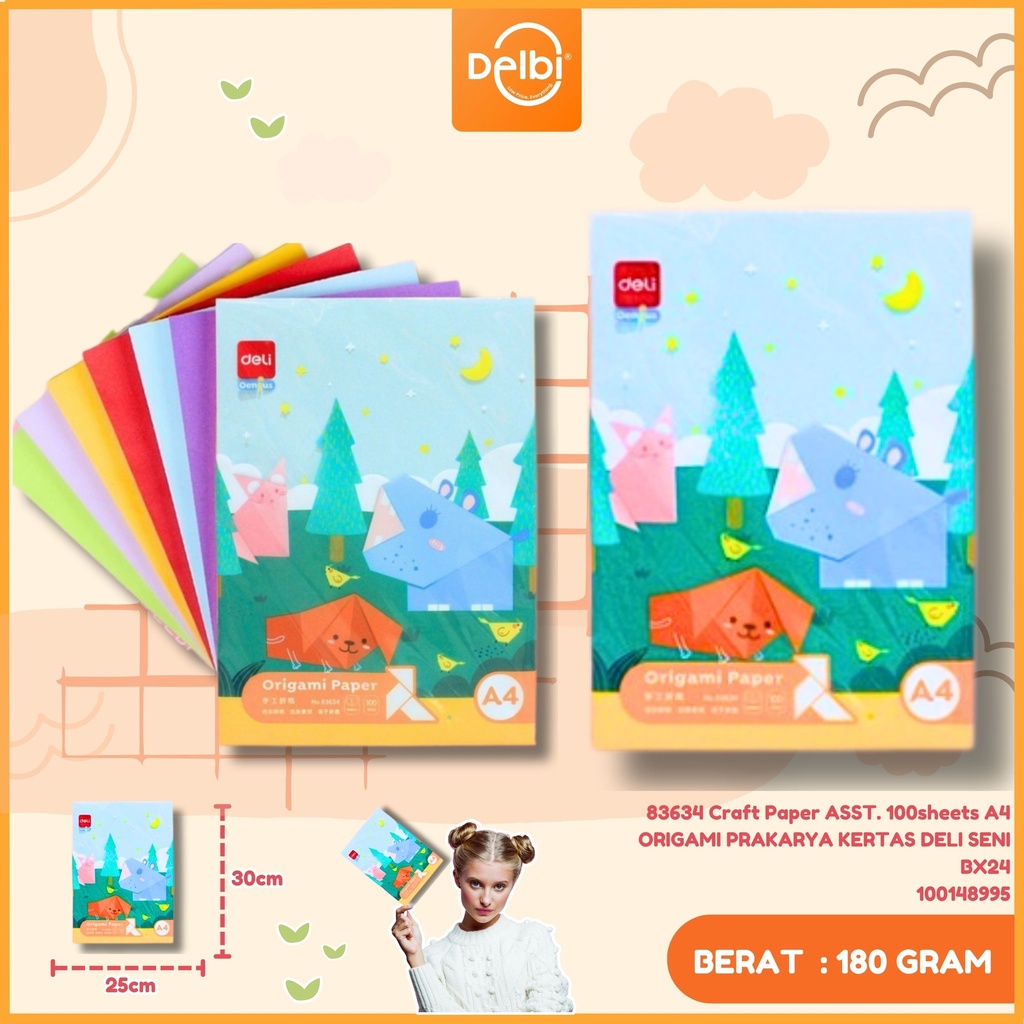 83634 Craft Paper ASST. 100sheets A4 ORIGAMI PRAKARYA KERTAS DELI SENI BX24