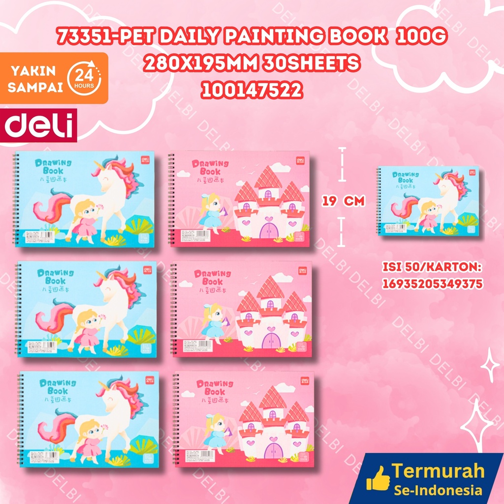 73351-Pet daily Painting Book 100g 280x195mm 30sheets MEWARNAI DELI BUKU PET BX100 BX50