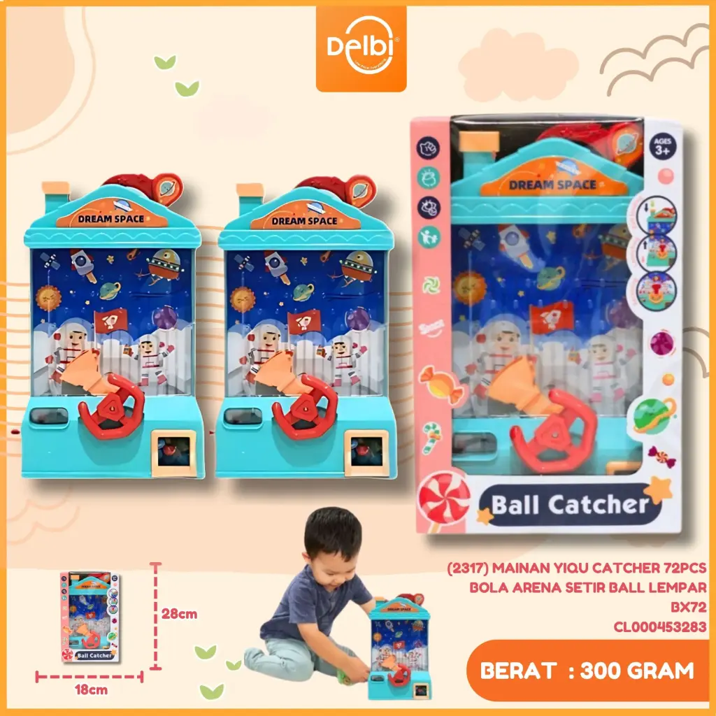 (2317) MAINAN YIQU CATCHER 72PCS BOLA ARENA SETIR BALL LEMPAR BX72