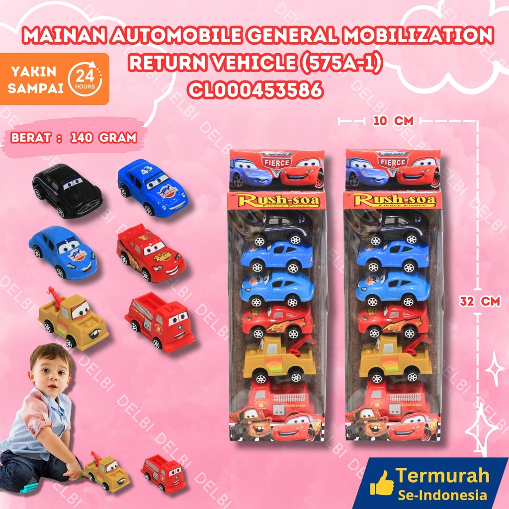 [CL000453586] (575A-1) MAINAN AUTOMOBILE GENERAL MOBILIZATION RETURN VEHICLE 180PCS MOBIL KECIL SET GANTUNG MINIATUR BX180