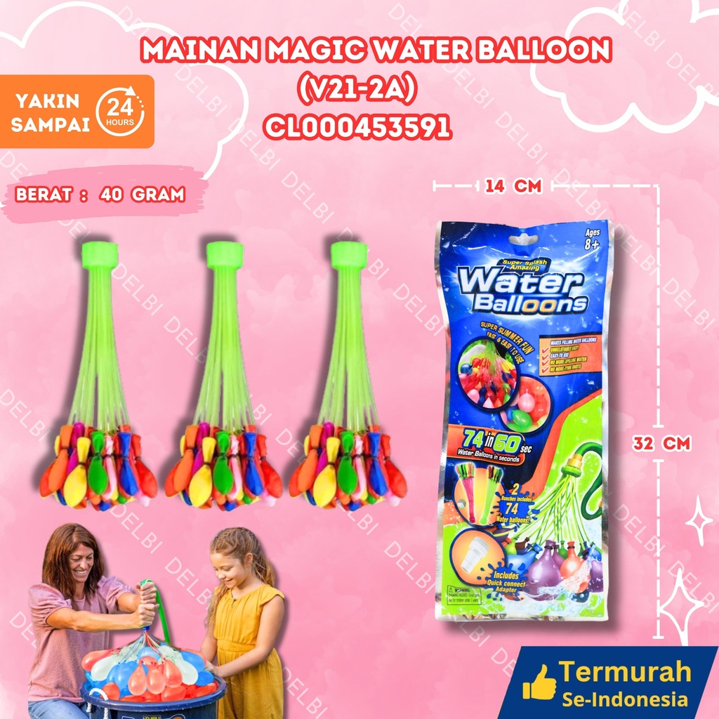 [CL000453591] (V21-2A) MAINAN MAGIC WATER BALLOON 300PCS BIRTHDAY WARNA-WARNI BALON BX300