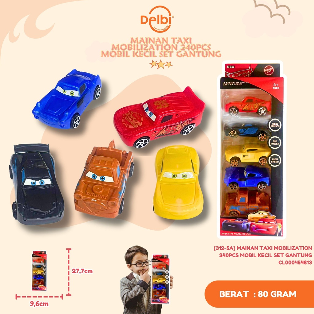 (312-5A) MAINAN TAXI MOBILIZATION 240PCS MOBIL KECIL SET GANTUNG