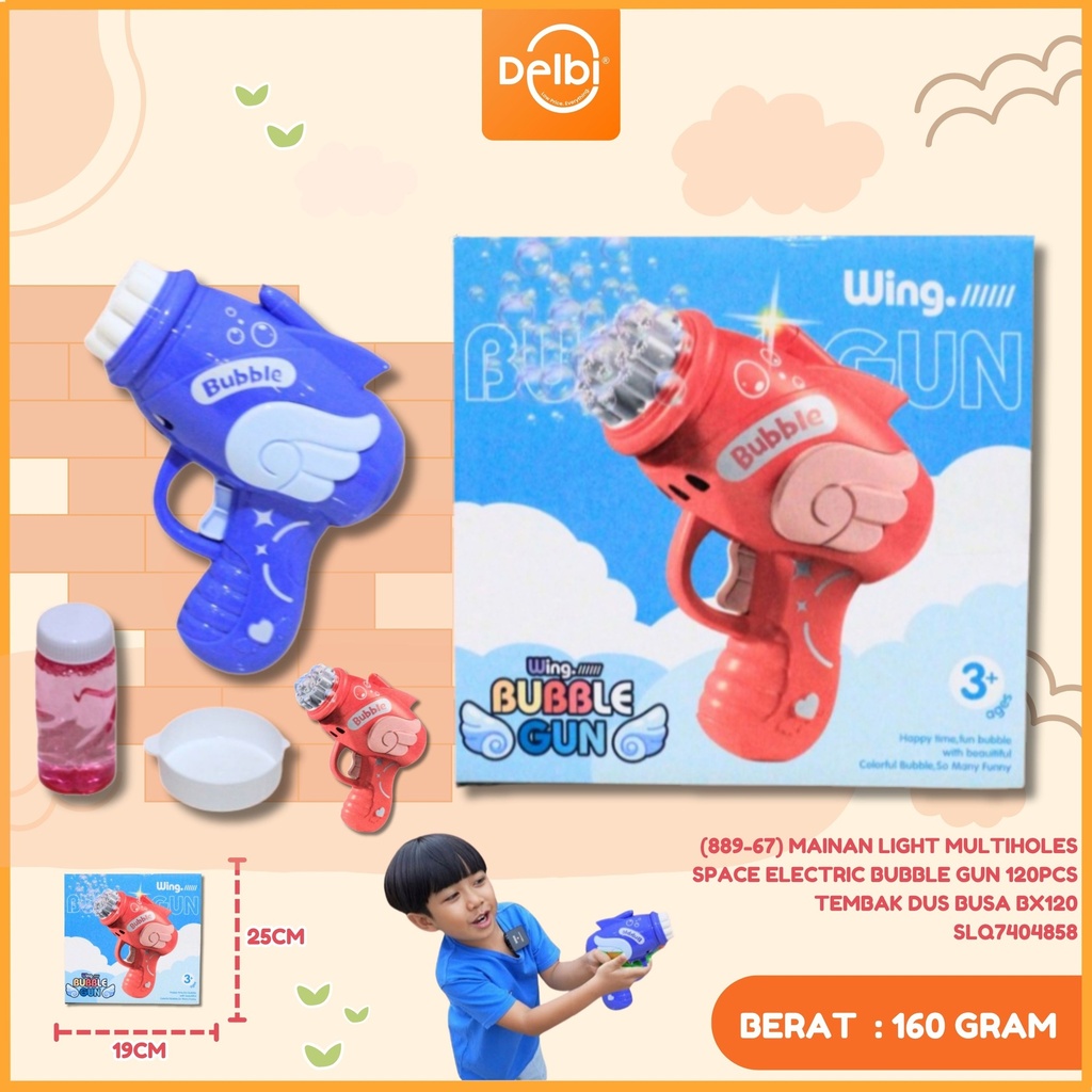 (889-67) MAINAN LIGHT MULTIHOLES SPACE ELECTRIC BUBBLE GUN 120PCS TEMBAK DUS BUSA BX120
