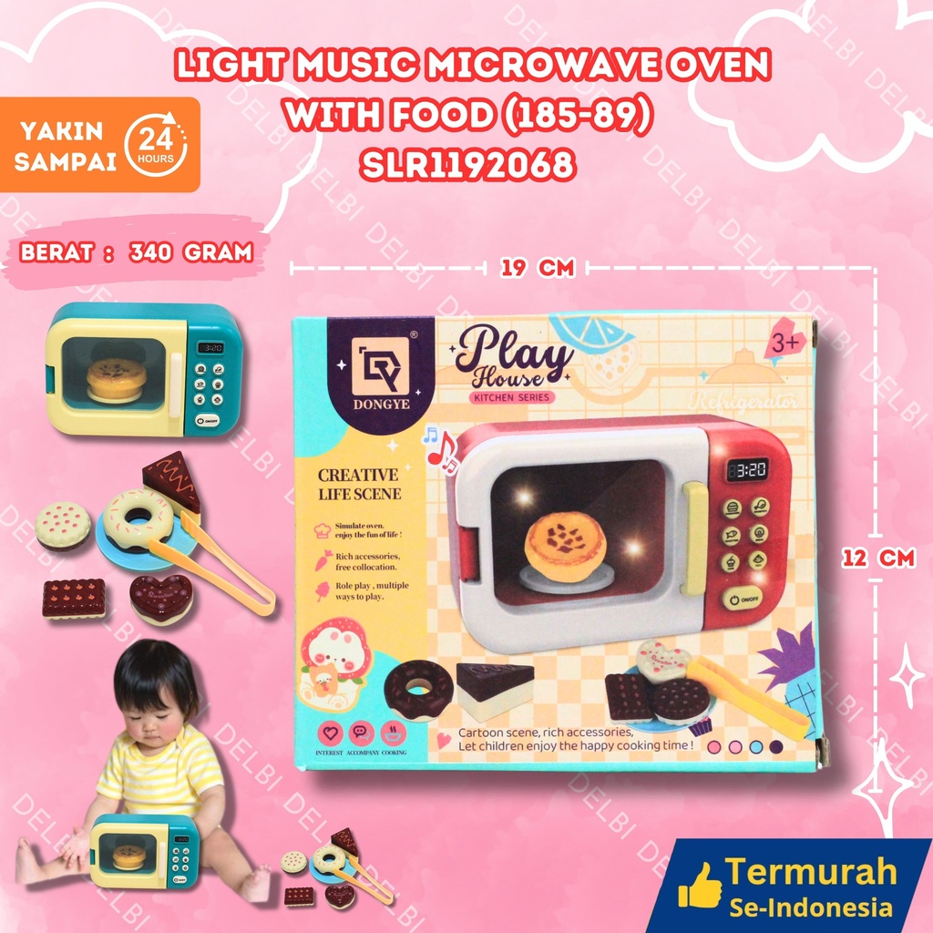 (185-89) LIGHT MUSIC MICROWAVE OVEN WITH FOOD 80PCS MEMASAK PEMANGGANG BX80