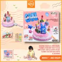 (800905) MAINAN LIGHT MUSIC THREE LAYER BIRTHDAY CAKE 38PCS/SET 72PCS LAMPU MUSIK RABBIT DUS BITHDAY BX72