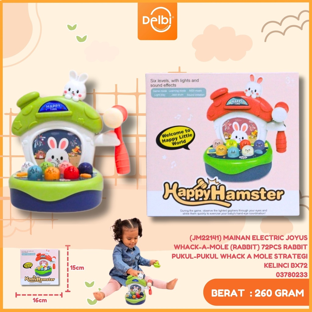 (JM22141) MAINAN ELECTRIC JOYUS WHACK-A-MOLE (RABBIT) 72PCS RABBIT PUKUL-PUKUL WHACK A MOLE STRATEGI KELINCI BX72