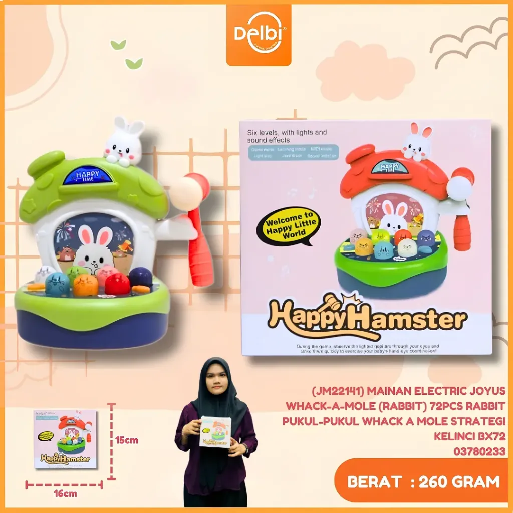 [03780233] (JM22141) MAINAN ELECTRIC JOYUS WHACK-A-MOLE (RABBIT) 72PCS RABBIT PUKUL-PUKUL WHACK A MOLE STRATEGI KELINCI BX72
