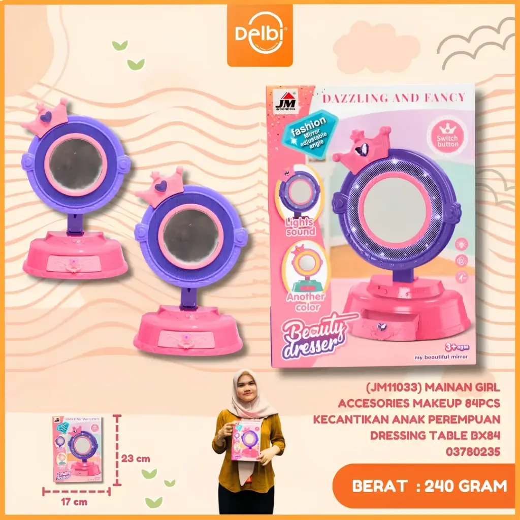 [03780235] (JM11033) MAINAN GIRL ACCESORIES MAKEUP 84PCS KECANTIKAN ANAK PEREMPUAN DRESSING TABLE BX84