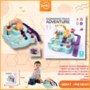 (JM22019) MAINAN ENGINEERING TRUCK ADVENTURE TRACK OF CROSSING WITH 4 BUTTON 27PCS BESAR ARENA MOBIL PROYEK SET BX27