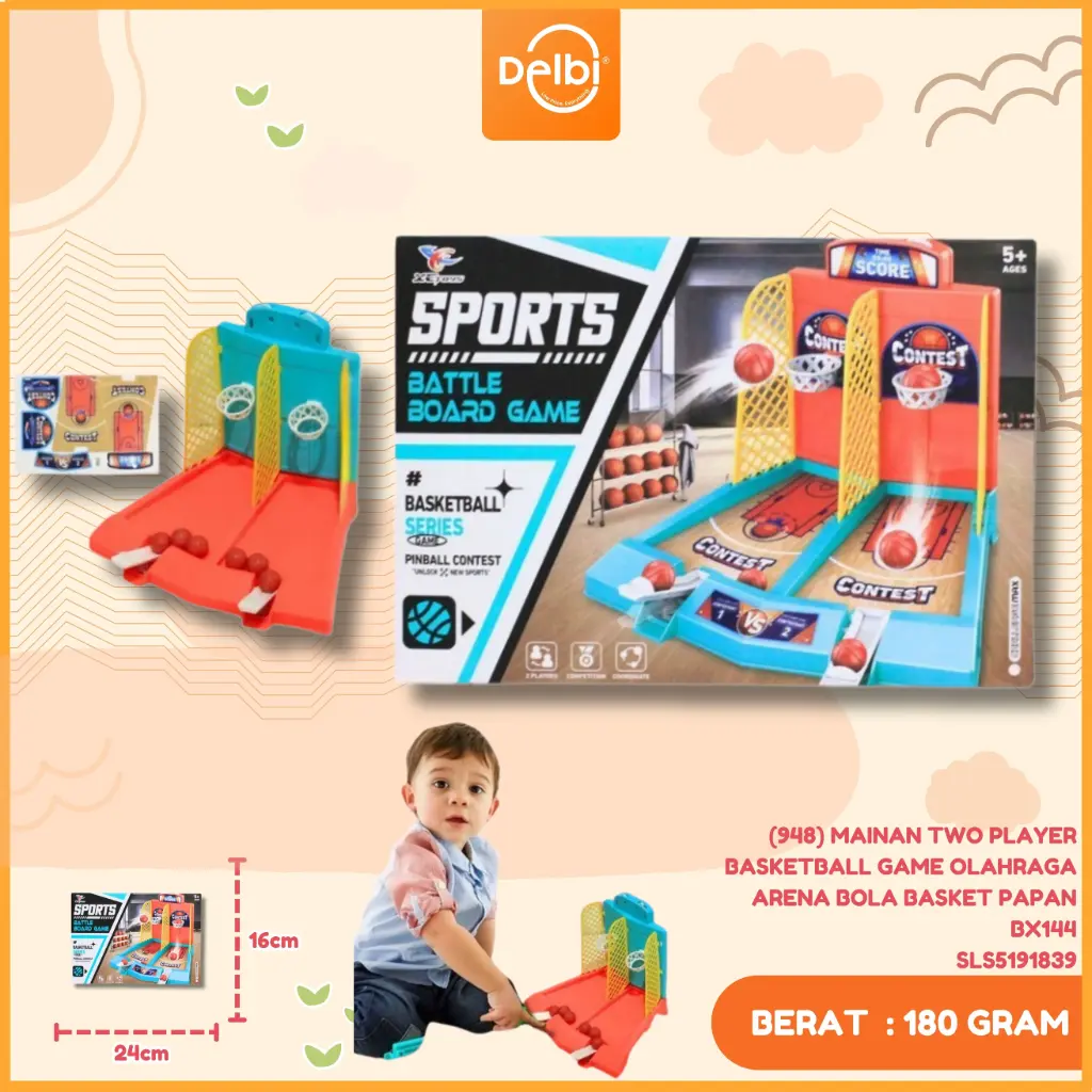 (948) MAINAN TWO PLAYER BASKETBALL GAME OLAHRAGA ARENA BOLA BASKET PAPAN BX144