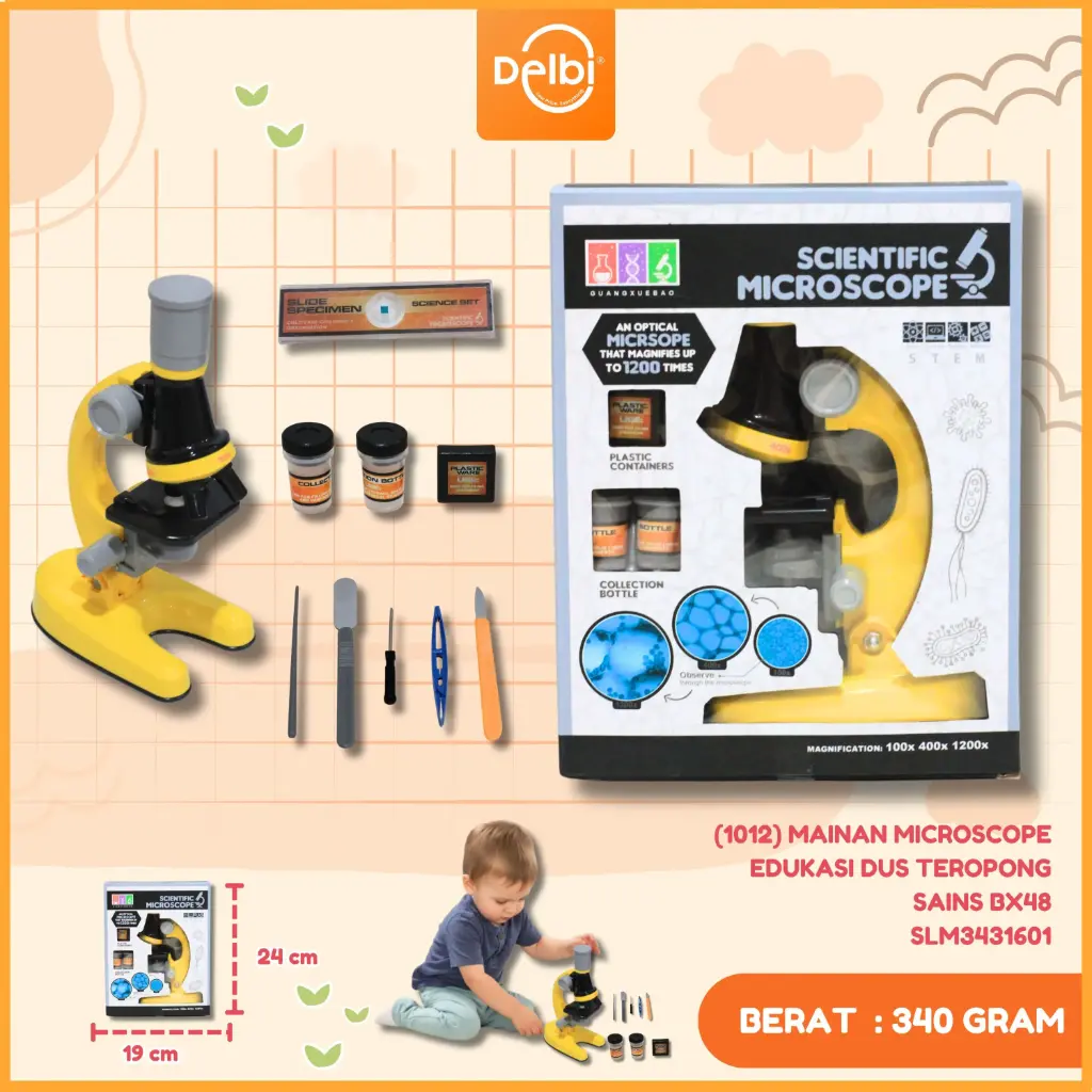 (1012) MAINAN MICROSCOPE EDUKASI DUS TEROPONG SAINS BX48