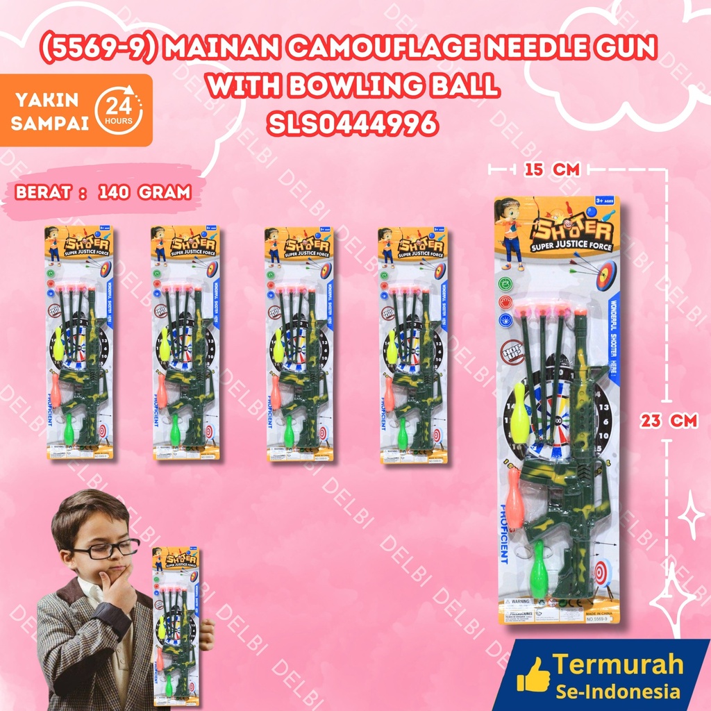 (5569-9) MAINAN CAMOUFLAGE NEEDLE GUN WITH BOWLING BALL TEMBAK BOLA BX192