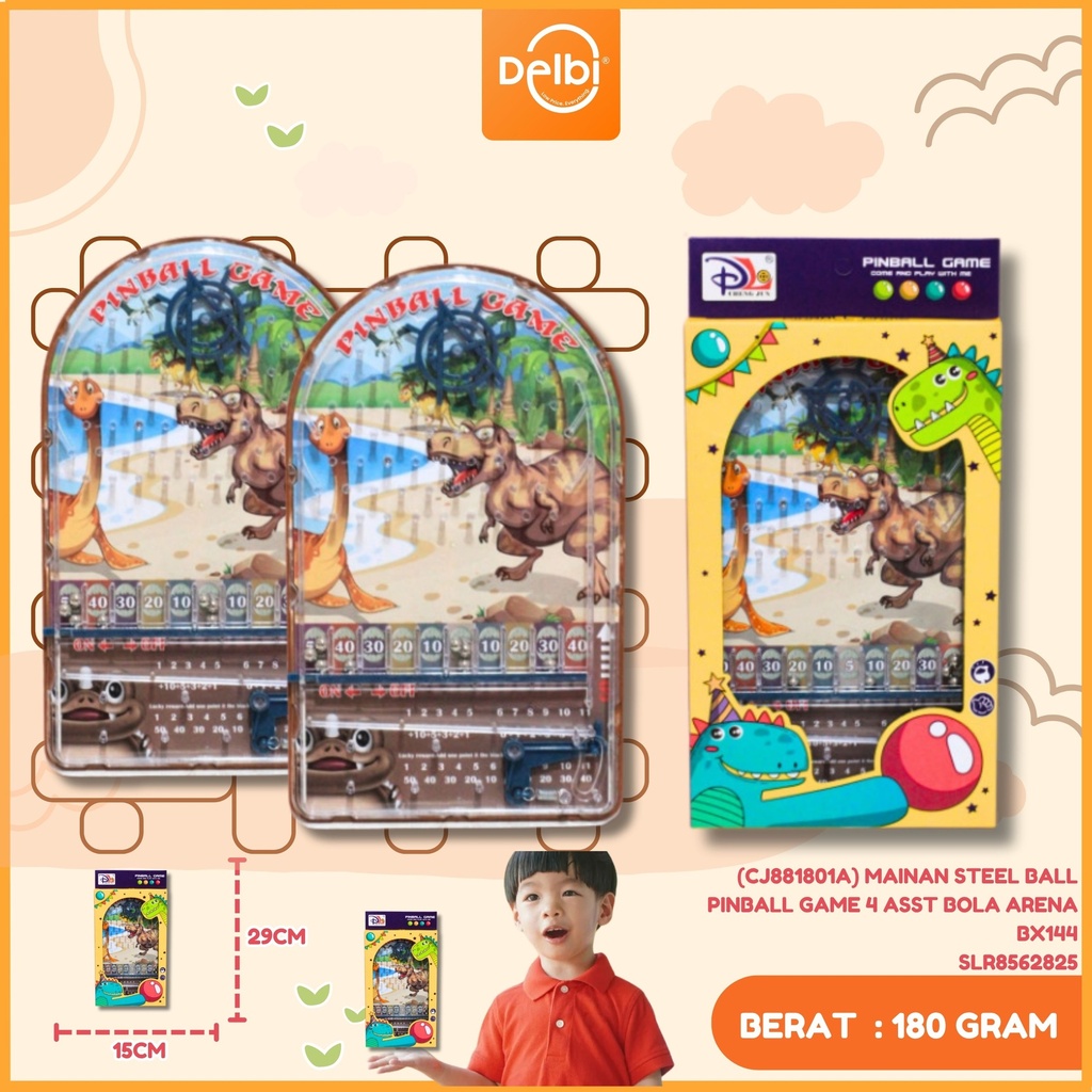 (CJ881801A) MAINAN STEEL BALL PINBALL GAME 4 ASST BOLA ARENA BX144