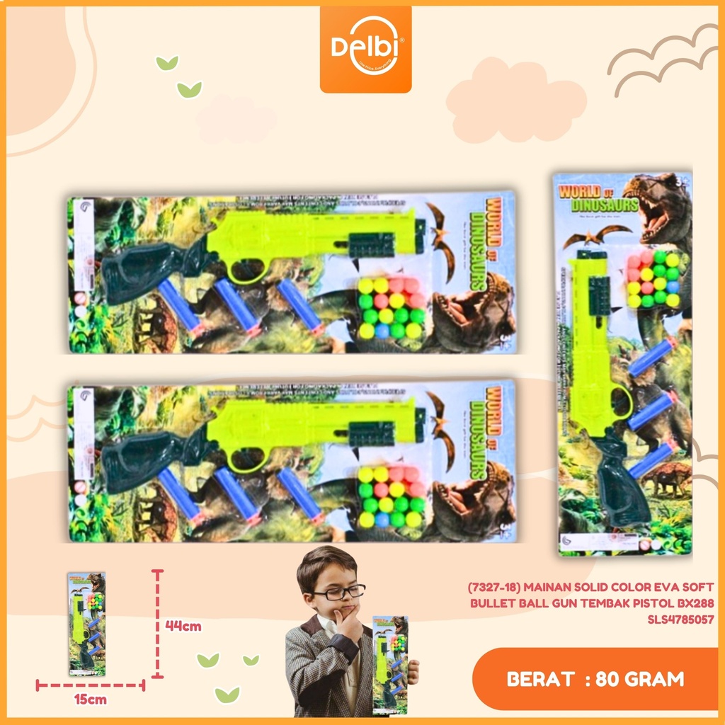 (7327-18) MAINAN SOLID COLOR EVA SOFT BULLET BALL GUN TEMBAK PISTOL BX288