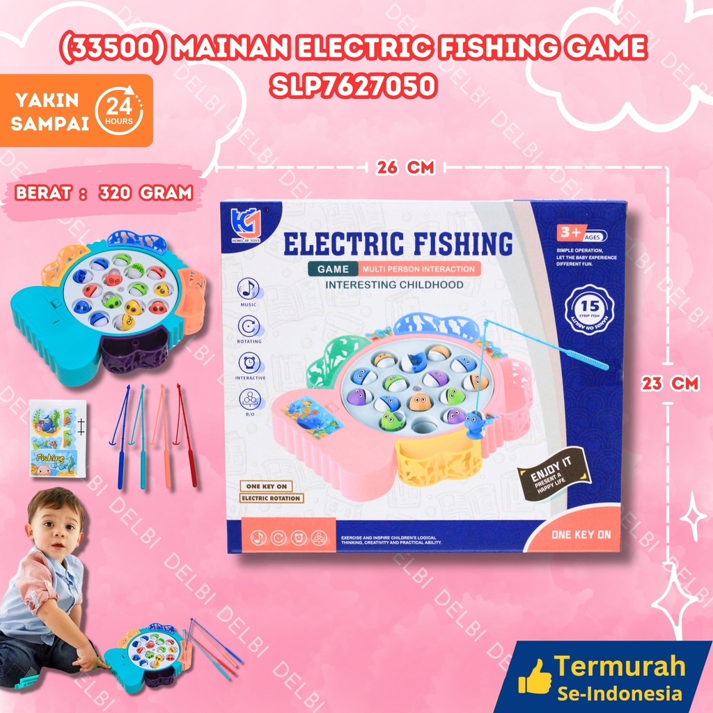 (33500) MAINAN ELECTRIC FISHING GAME FISIHNG MEMANCING PANCINGAN IKAN FISH BX60