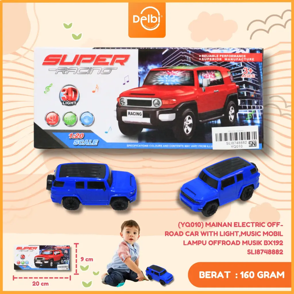 (YQ010) MAINAN ELECTRIC OFF-ROAD CAR WITH LIGHT,MUSIC MOBIL LAMPU OFFROAD MUSIK BX192