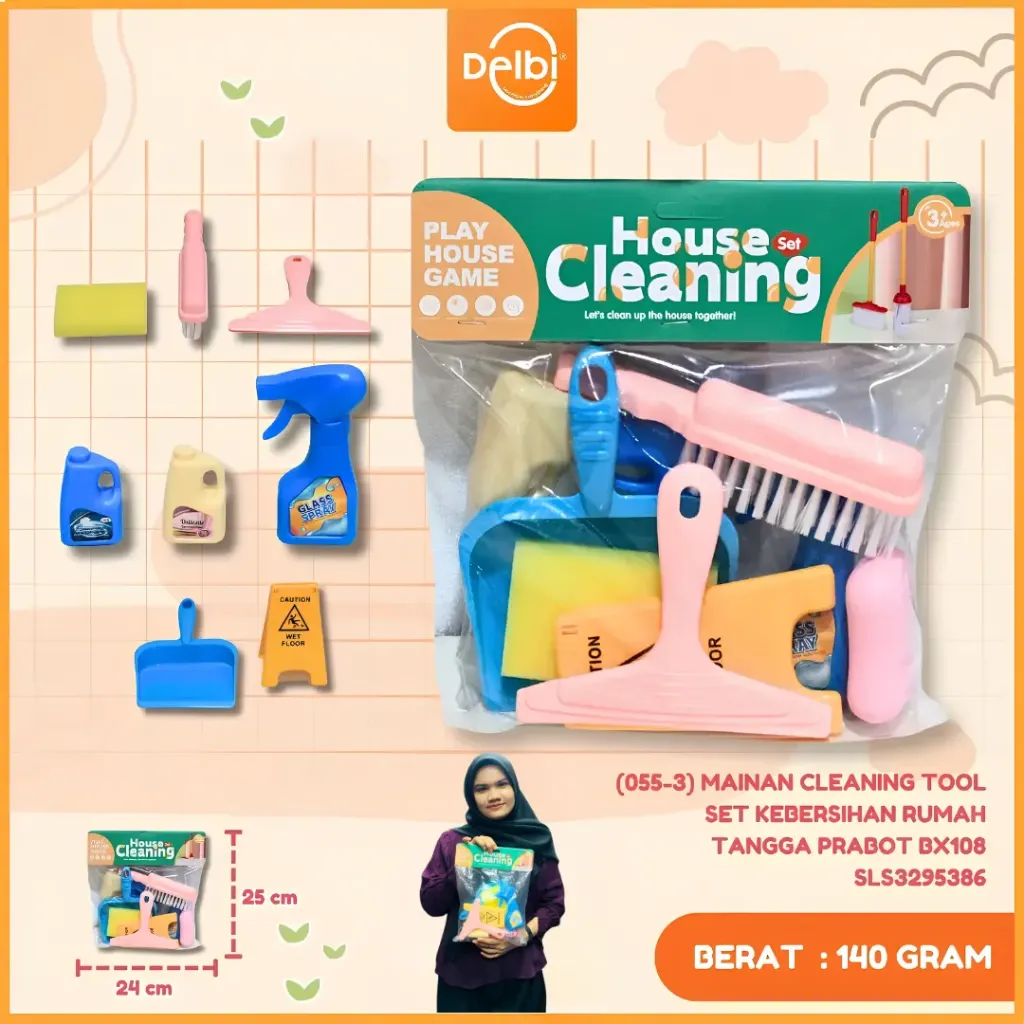 (055-3) MAINAN CLEANING TOOL SET KEBERSIHAN RUMAH TANGGA PRABOT BX108