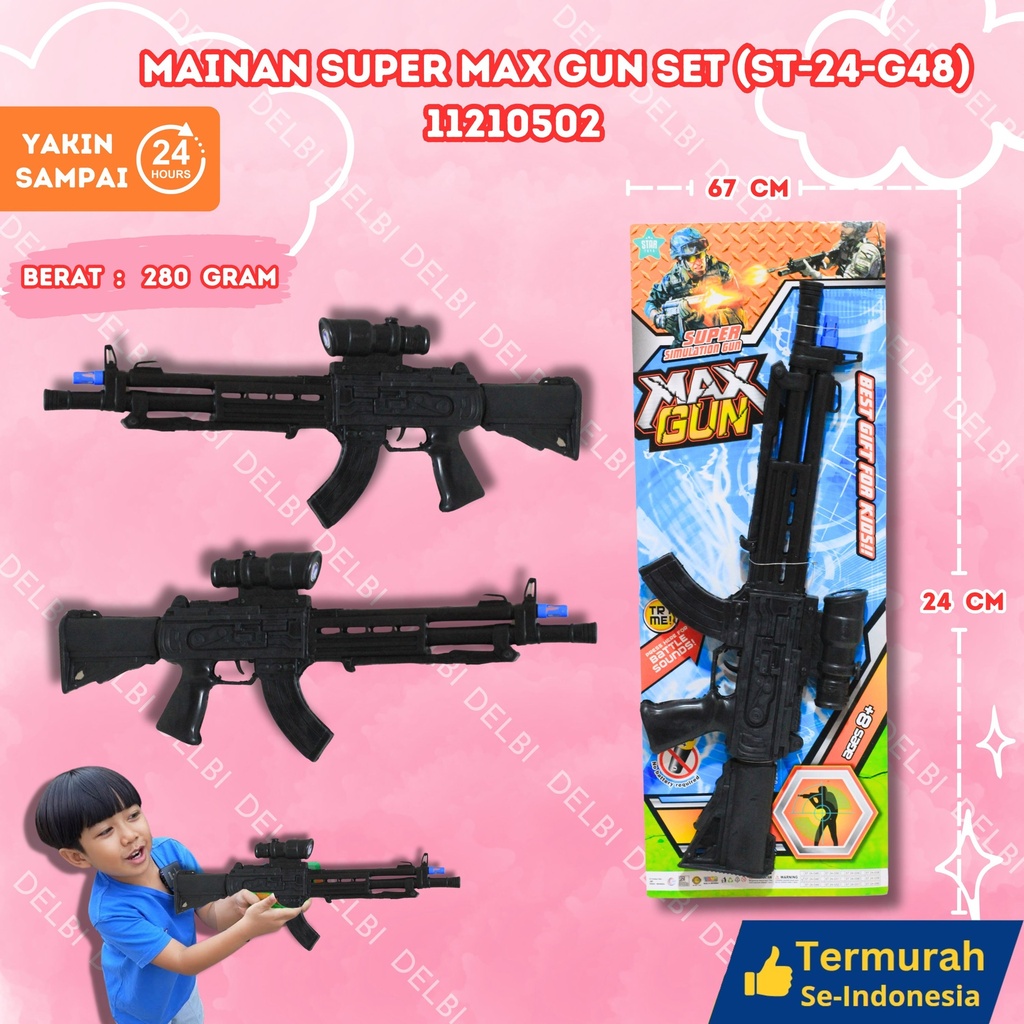 (ST-24-G48) MAINAN SUPER MAX GUN SET TEMBAK PISTOL SENJATA BX44