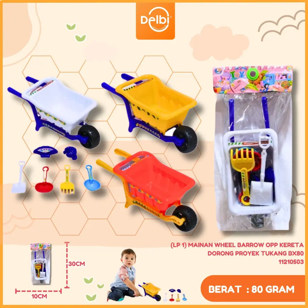 (LP 1) MAINAN WHEEL BARROW OPP KERETA DORONG PROYEK TUKANG BX80