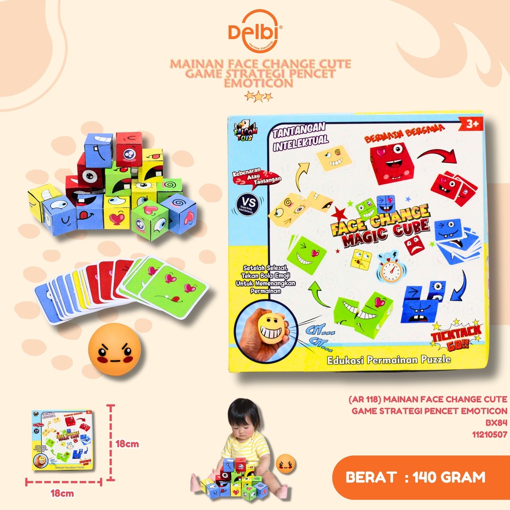 (AR 118) MAINAN FACE CHANGE CUTE GAME STRATEGI PENCET EMOTICON BX84