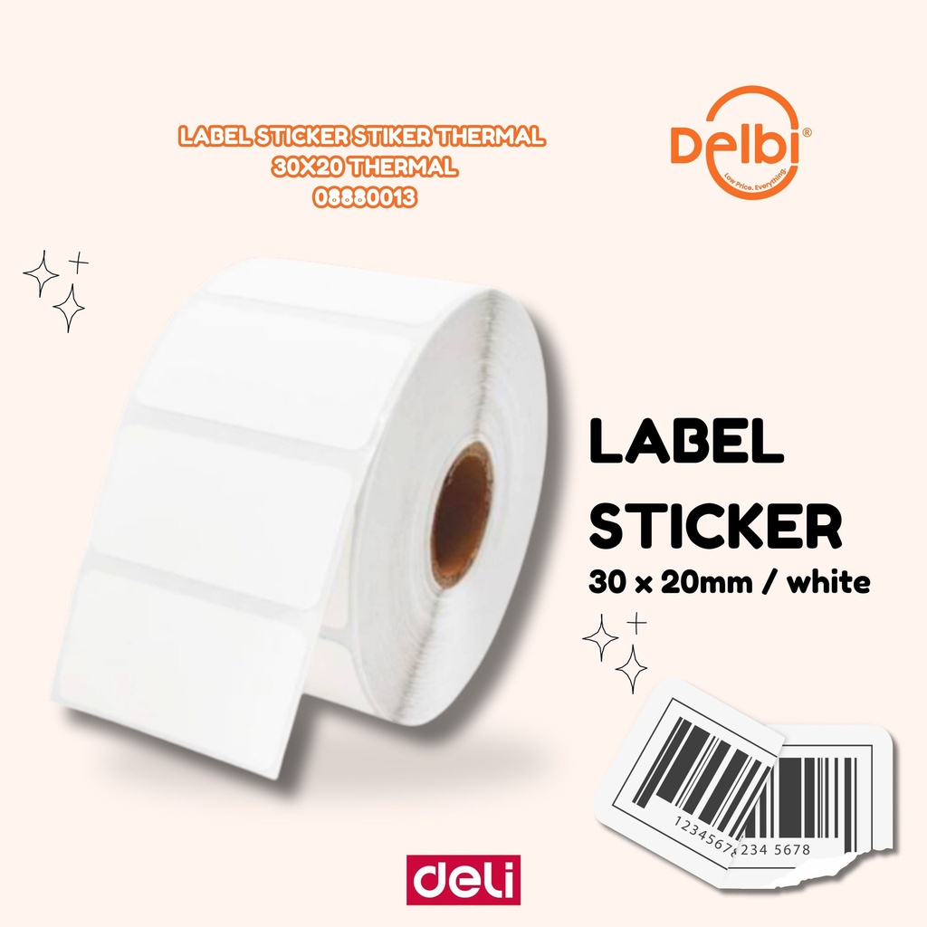 LABEL STICKER STIKER THERMAL 30X20 BARCODE BX1