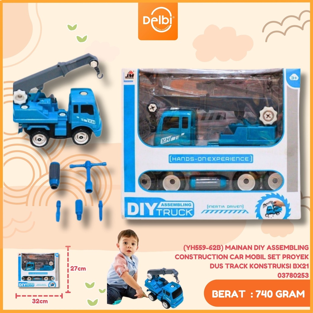 [03780253] (YH559-62B) MAINAN DIY ASSEMBLING CONSTRUCTION CAR MOBIL SET PROYEK DUS TRACK KONSTRUKSI BX21