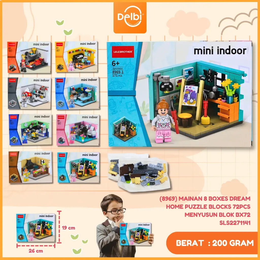 (8969) MAINAN 8 BOXES DREAM HOME PUZZLE BLOCKS 72PCS MENYUSUN BLOK BX72