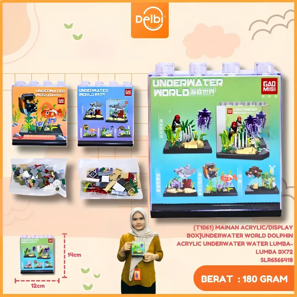 (T1061) MAINAN ACRYLIC/DISPLAY BOX]UNDERWATER WORLD DOLPHIN ACRYLIC UNDERWATER WATER LUMBA-LUMBA BX72