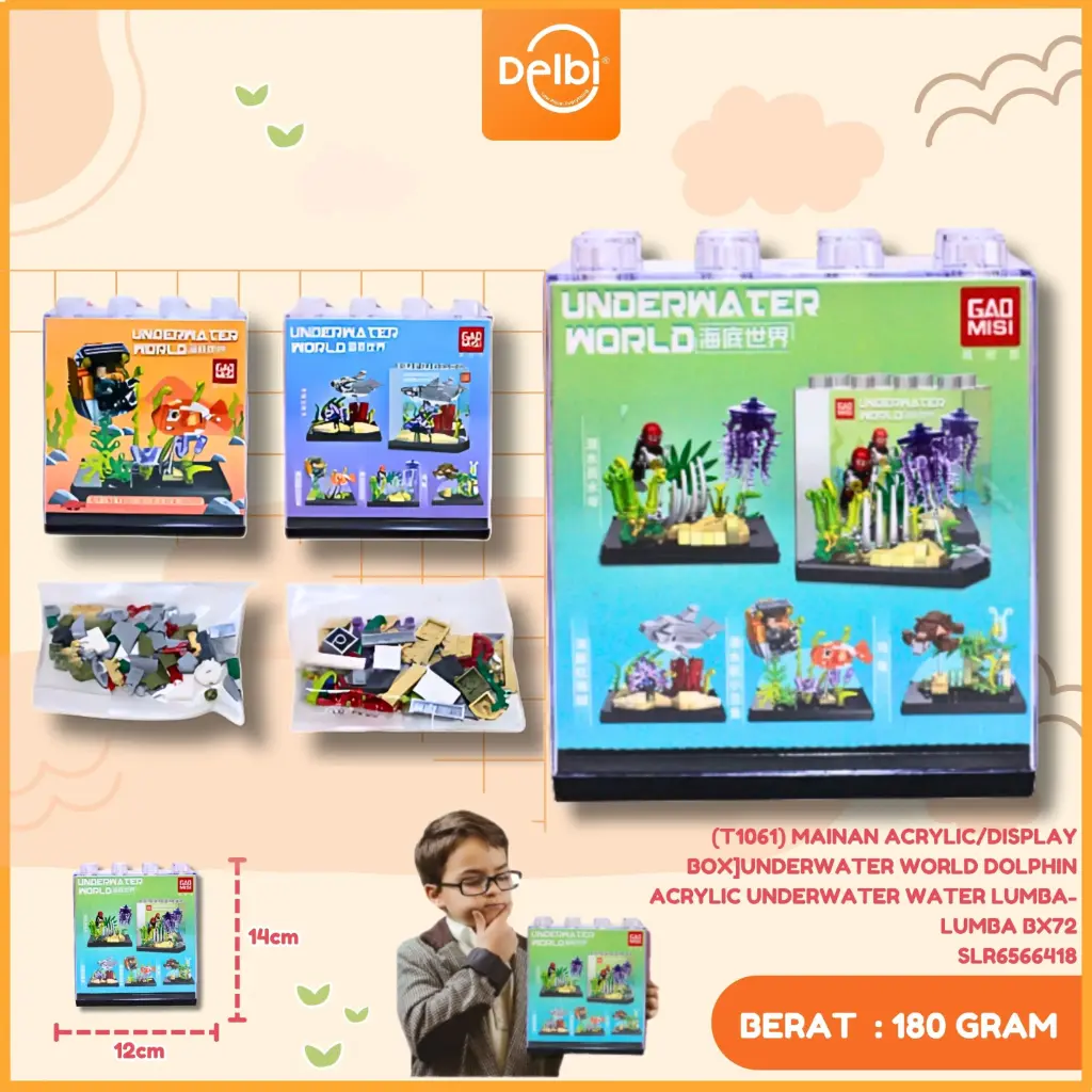 (T1061) MAINAN ACRYLIC/DISPLAY BOX]UNDERWATER WORLD DOLPHIN ACRYLIC UNDERWATER WATER LUMBA-LUMBA BX72