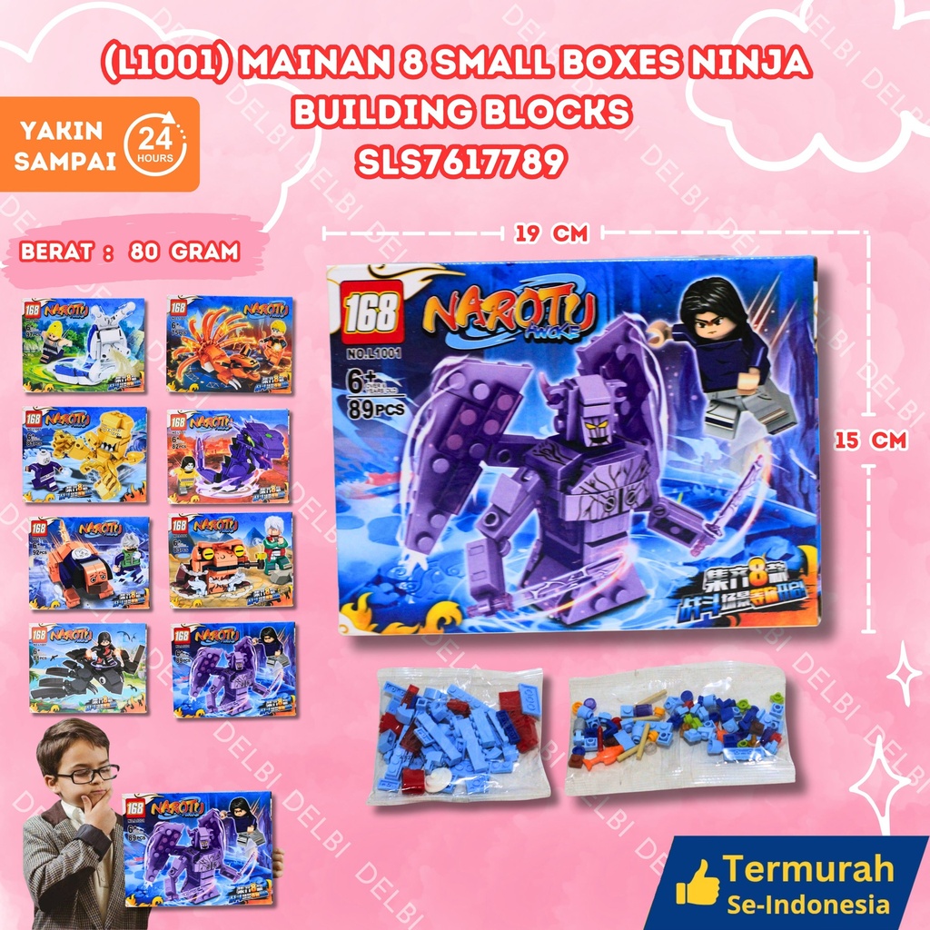 (L1001) MAINAN 8 SMALL BOXES NINJA BUILDING BLOCKS 240PCS
 BLOK BX240