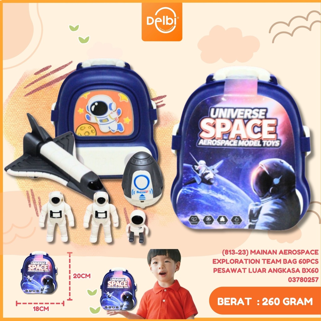 (813-23) MAINAN AEROSPACE EXPLORATION TEAM BAG 60PCS PESAWAT LUAR ANGKASA BX60
