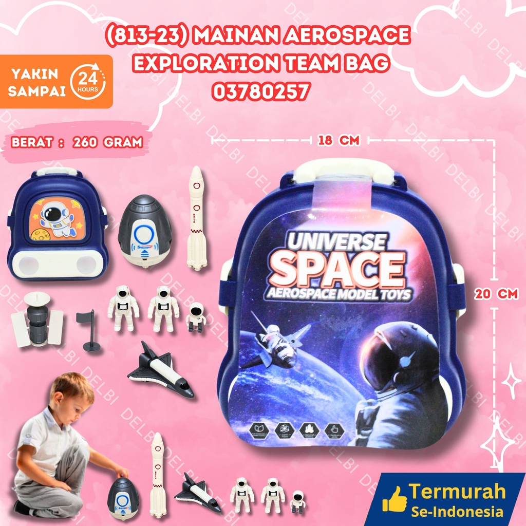 (813-23) MAINAN AEROSPACE EXPLORATION TEAM BAG 60PCS PESAWAT LUAR ANGKASA BX60