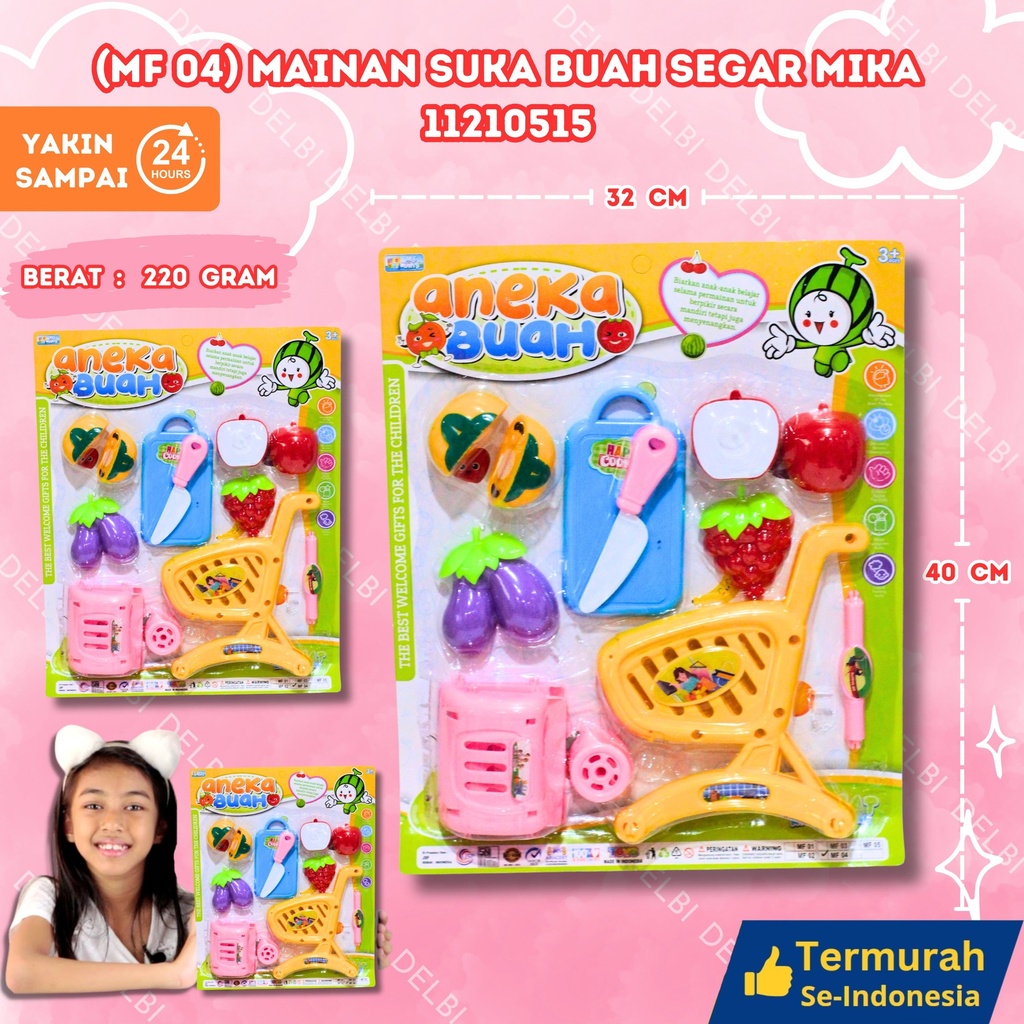 (MF 04) MAINAN SUKA BUAH SEGAR MIKA 48PCS FOOD FRUIT BX48