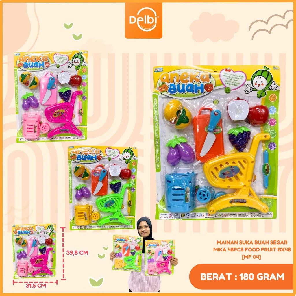 MAINAN SUKA BUAH SEGAR MIKA 48PCS FOOD FRUIT BX48