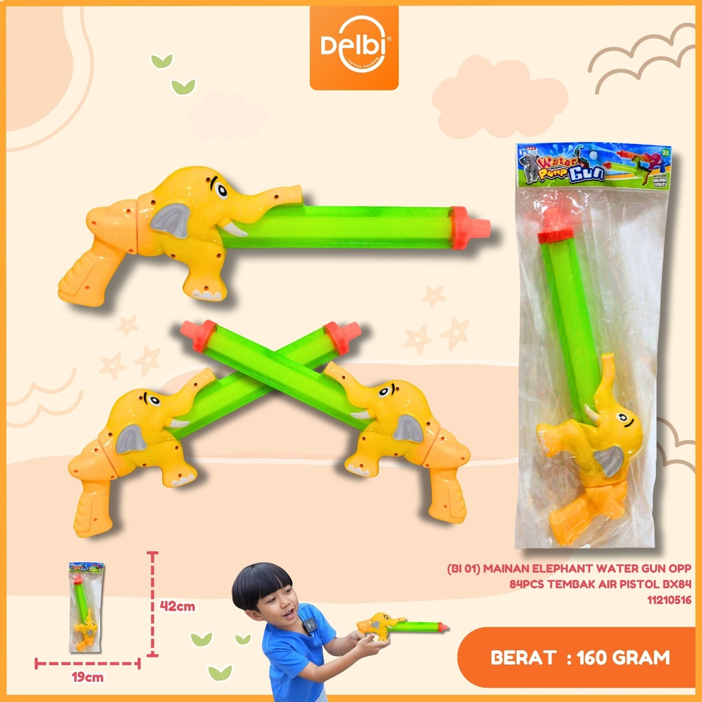(BI 01) MAINAN ELEPHANT WATER GUN OPP 84PCS TEMBAK AIR PISTOL BX84