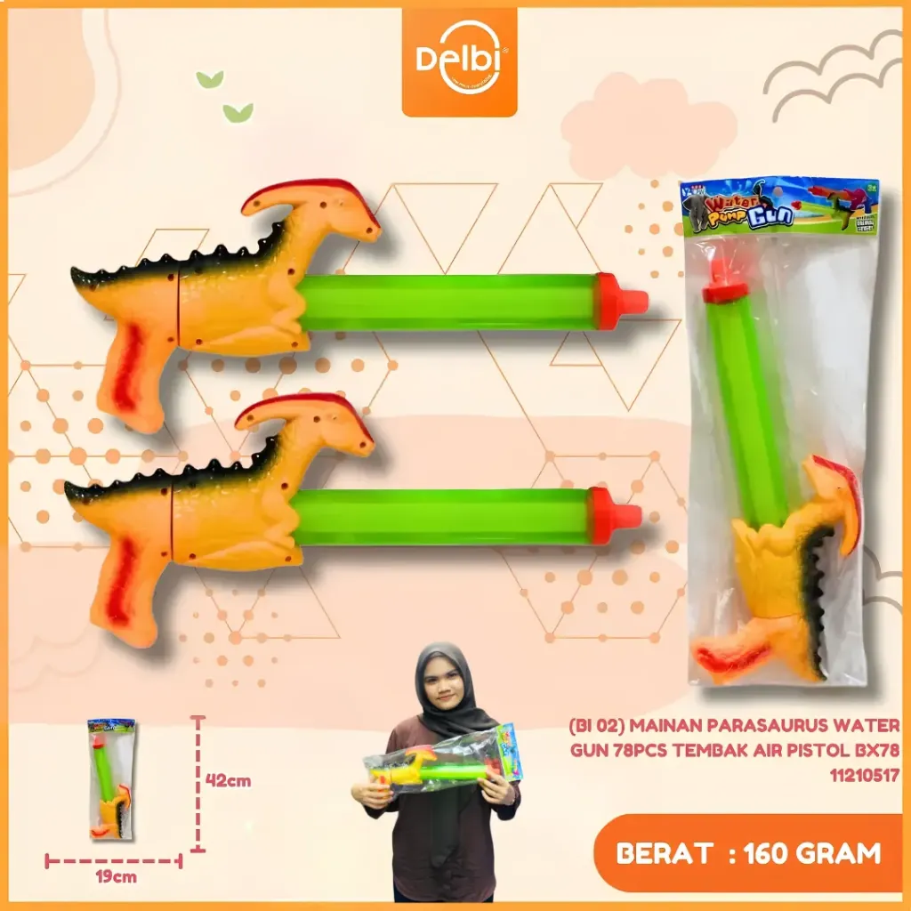 MAINAN PARASAURUS WATER GUN 78PCS TEMBAK AIR PISTOL BX78