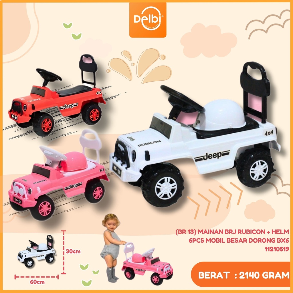 (BR 13) MAINAN BRJ RUBICON + HELM 6PCS MOBIL BESAR DORONG BX6