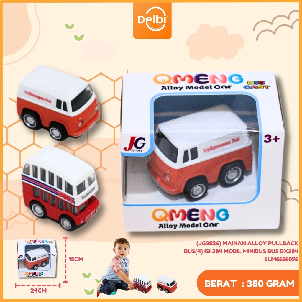 (JG2526) MAINAN ALLOY PULLBACK BUS(4) ISI 384 MOBIL MINIBUS BUS BX384